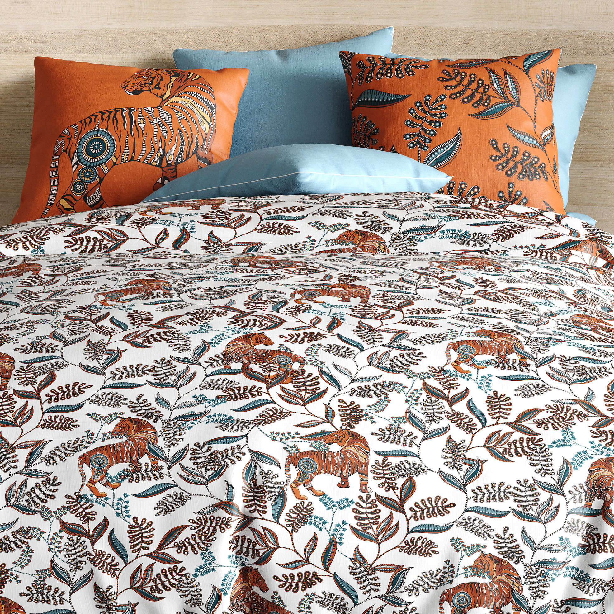 Parure De Couette 3pcs 100% Coton 57 Fils/cm2-savane