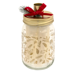 Lot de 5 bougies bâton et jarre photophore assorti