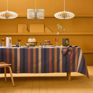 Set pur coton motif jacquard brun marron Mille bambous onyx