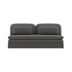 Ysal - canapé 3 places convertible déplimousse en velours texturé - Gris
