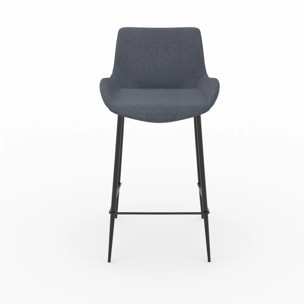 Lot de 2 chaises pour îlot central en tissu gris 65 cm - Pirata