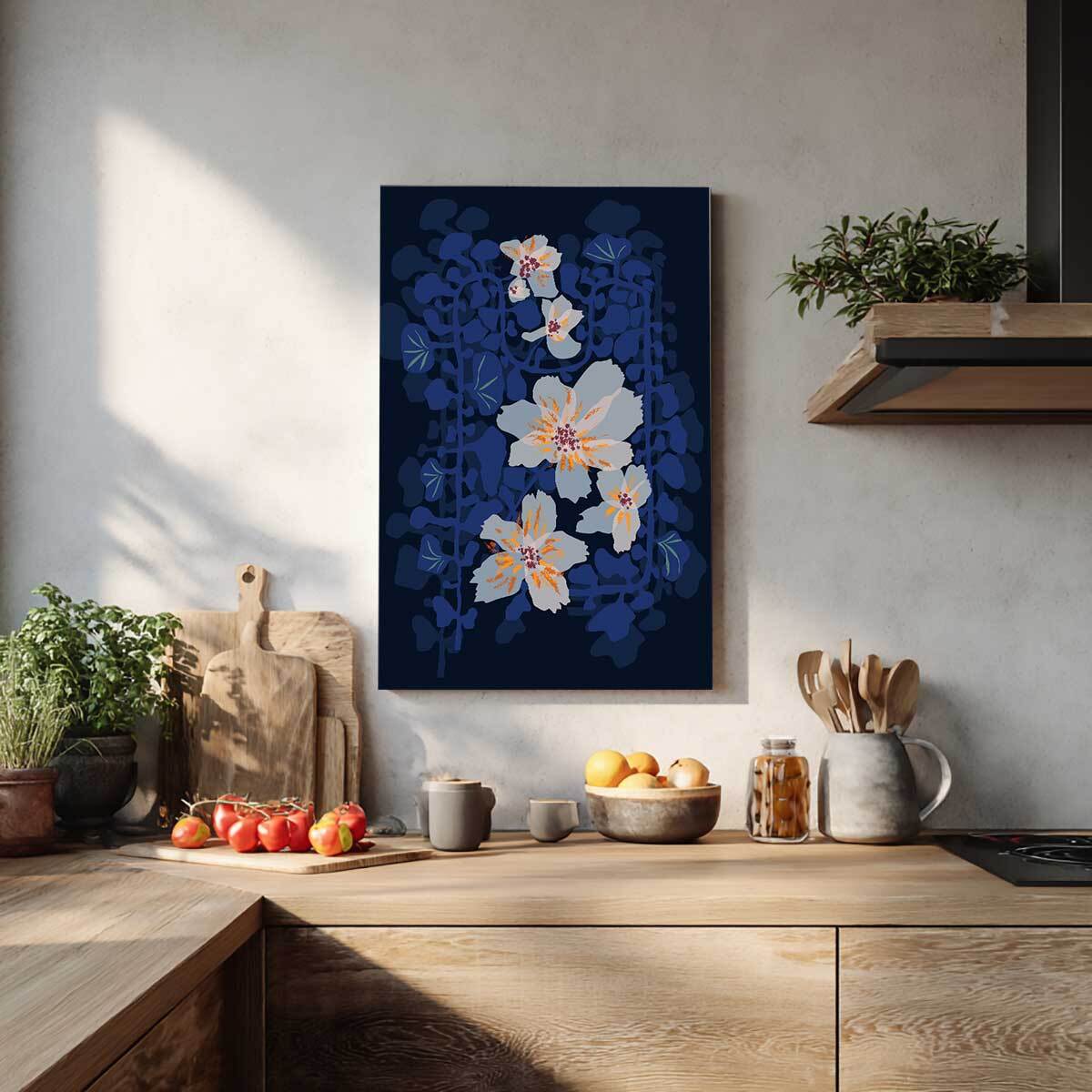 Tableau de fleurs Tableau orchidées bleues en ombre douce Tableau alu Dibond