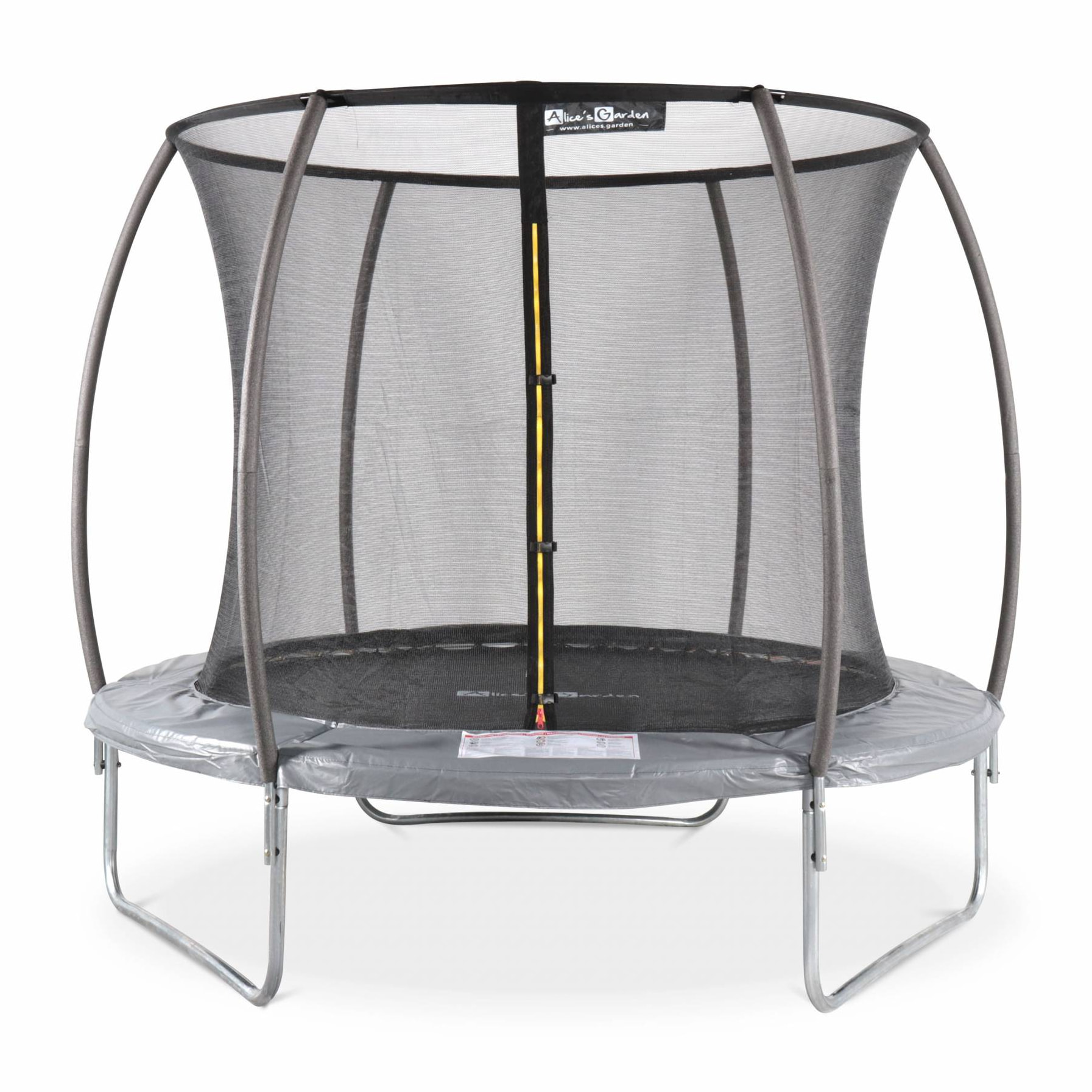 Trampoline rond Ø 250cm gris avec filet de protection intérieur - Pluton Inner – Nouveau modèle - trampoline de jardin 2.50 m 250 cm |Qualité PRO. | Normes EU.