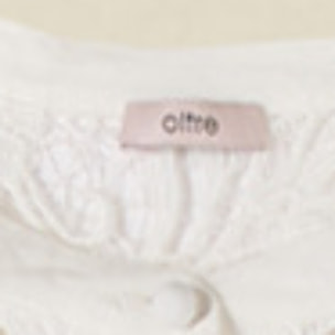 Oltre - Vestido camisero de algodón con encaje - Blanco