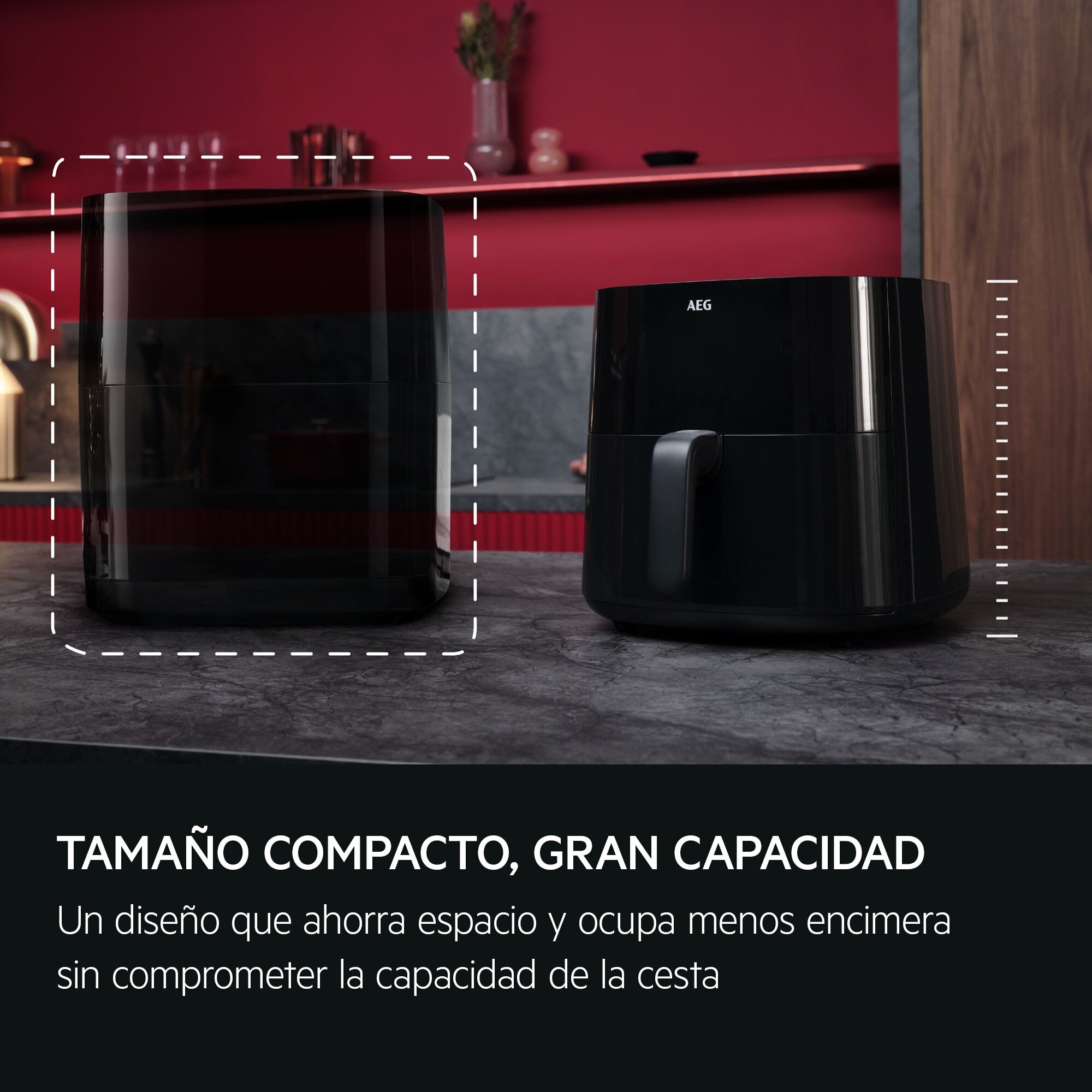 AEG Freidora de aire de 3,3 litros y 8 programas AAF3B