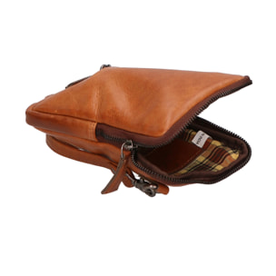 Borsa a tracolla unisex vera pelle - Modello False - 100% Made in Italy - 13.0 x 21.0 x 1.5 cm