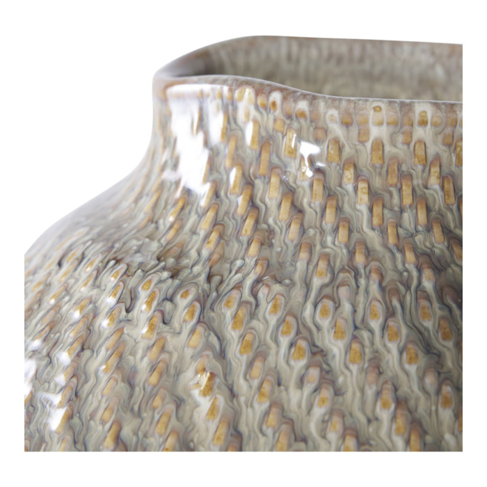 Vaso in ceramica grande bicolore con texture intrecciata ø26x30,5 cm