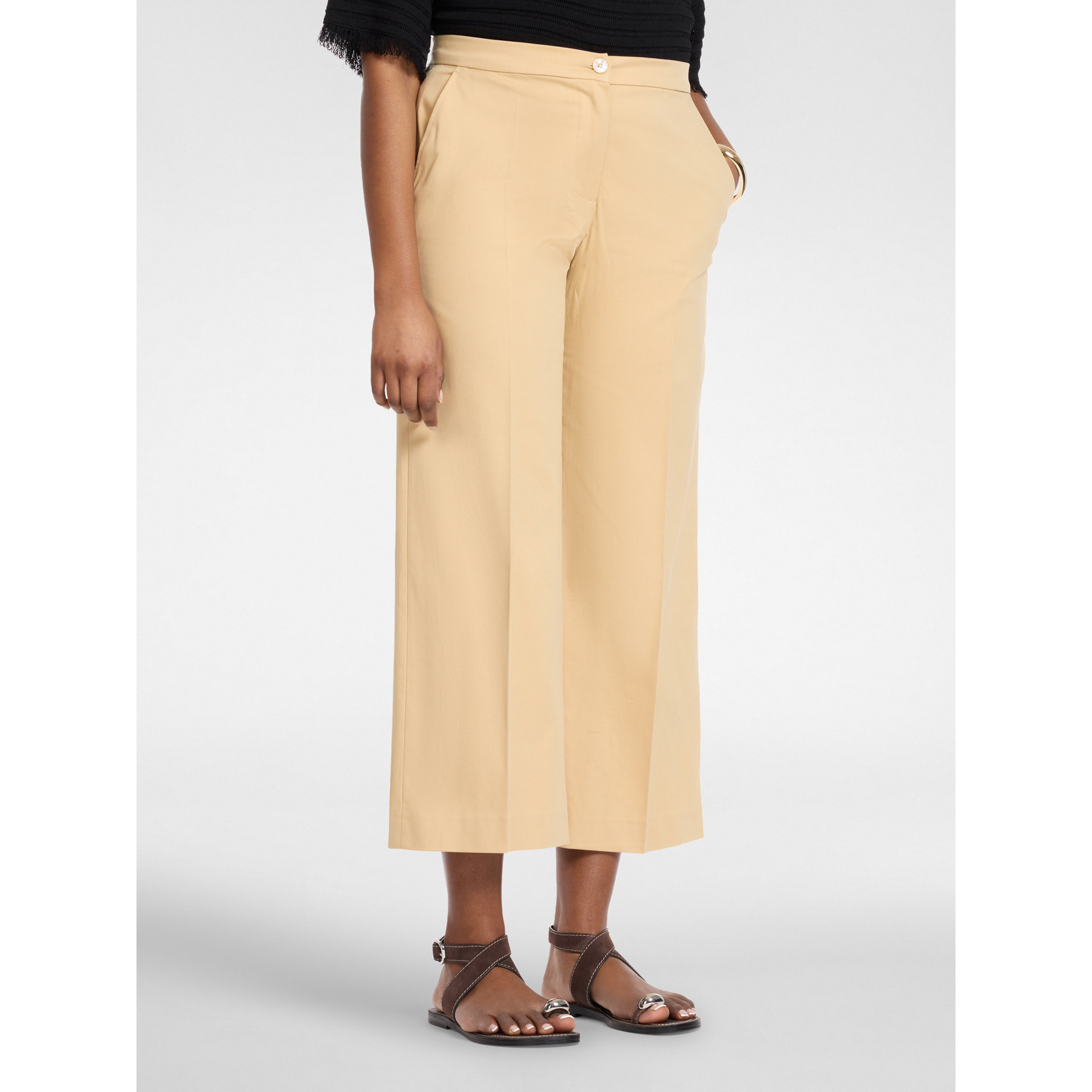 Elena Mirò - Pantaloni cropped in gabardina - Beige