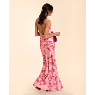 Vestido largo lencero con tirantes