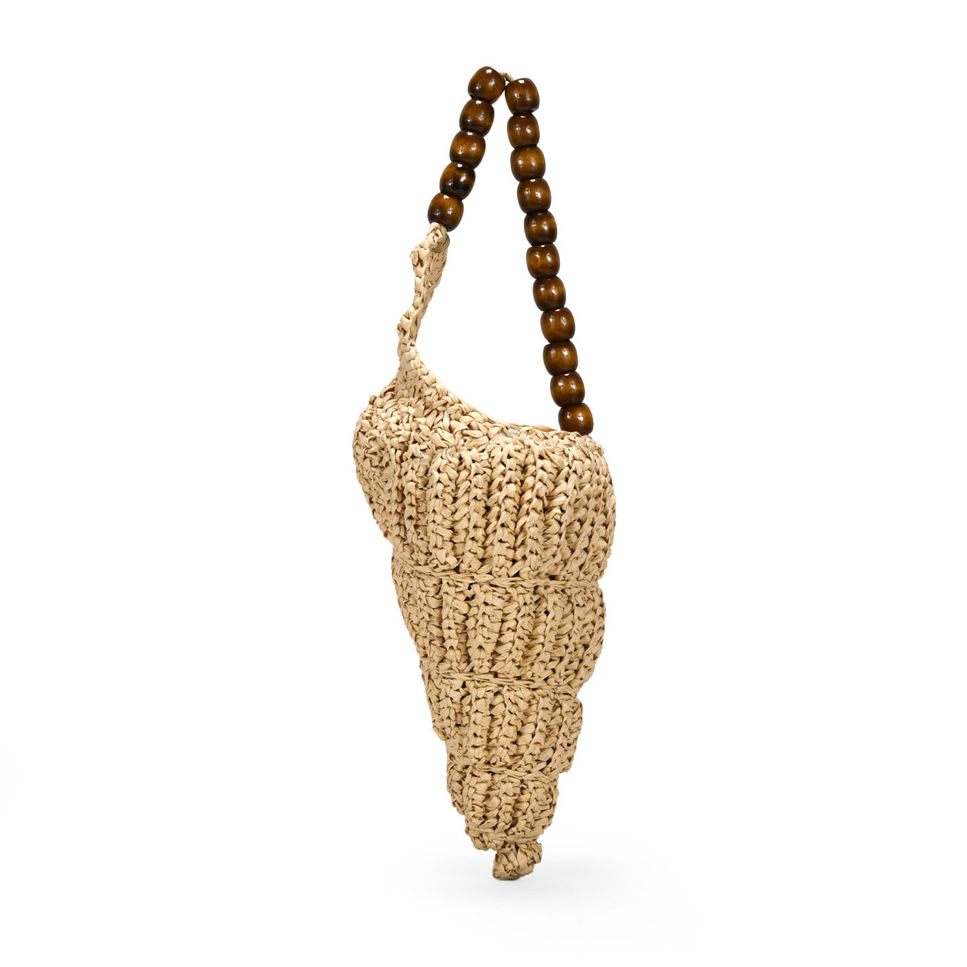 Bolso concha en rafia tostada