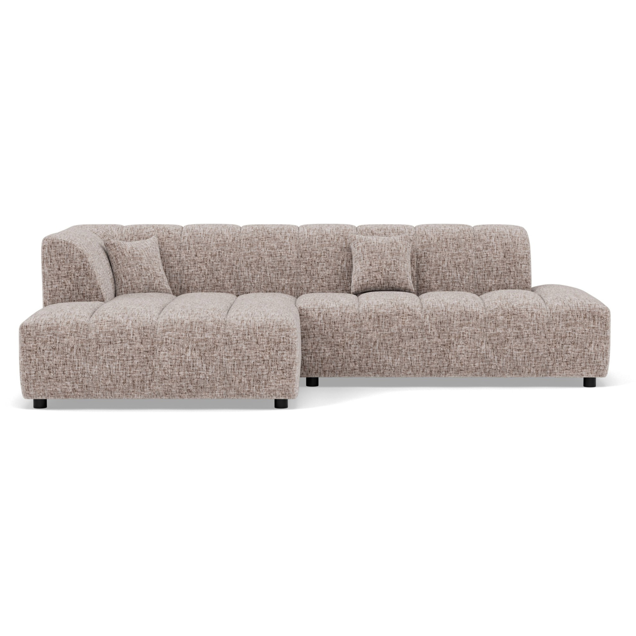 Curtis - canapé d'angle gauche 4 places sans accoudoir en tissu texturé - Taupe