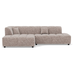Curtis - canapé d'angle gauche 4 places sans accoudoir en tissu texturé - Taupe