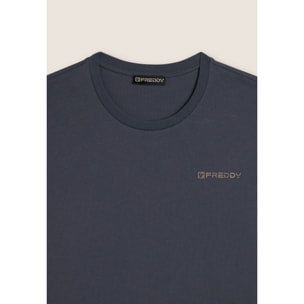 T-shirt manica lunga in cotone con logo lato cuore