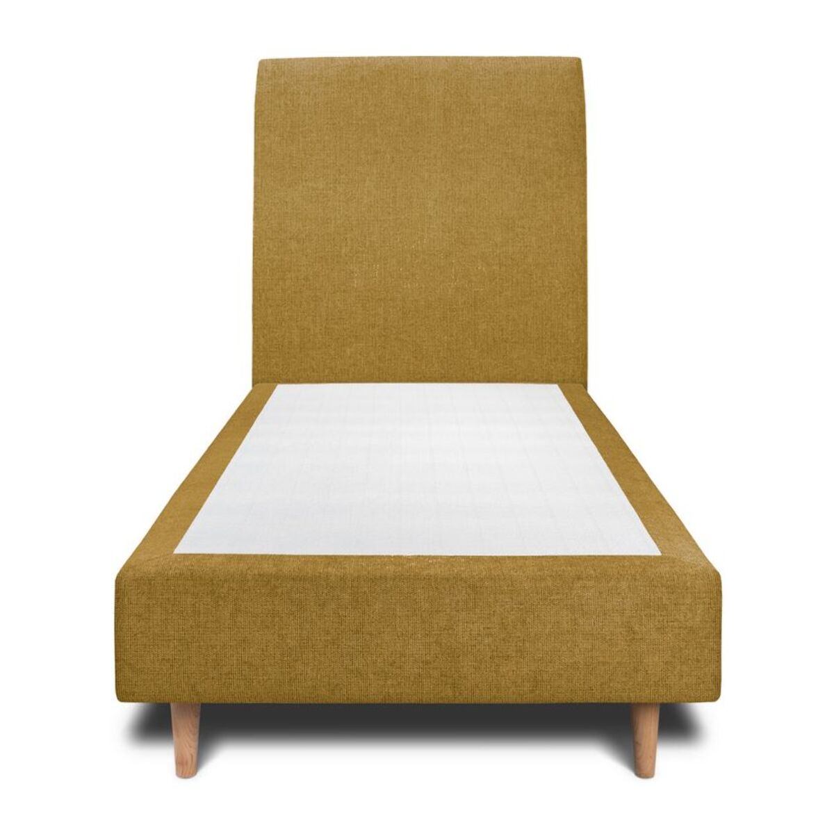 Lit avec tête de lit tapissée tissu et sommier tapissier Ep20