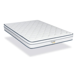 Ensemble Matelas Hybride Bartoldi & Sommier KIT15, 22 cm, Ressorts Ensachés & Mémoire de Forme, technologie Tri-Lattes, Soutien Ferme