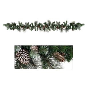 Ghirl Innevata Con Pine, 120 Tips. Altezza 275 Cm - Pezzi 1 - 270X25X25cm - Colore: Altro - Bianchi Dino - Articoli Natalizi