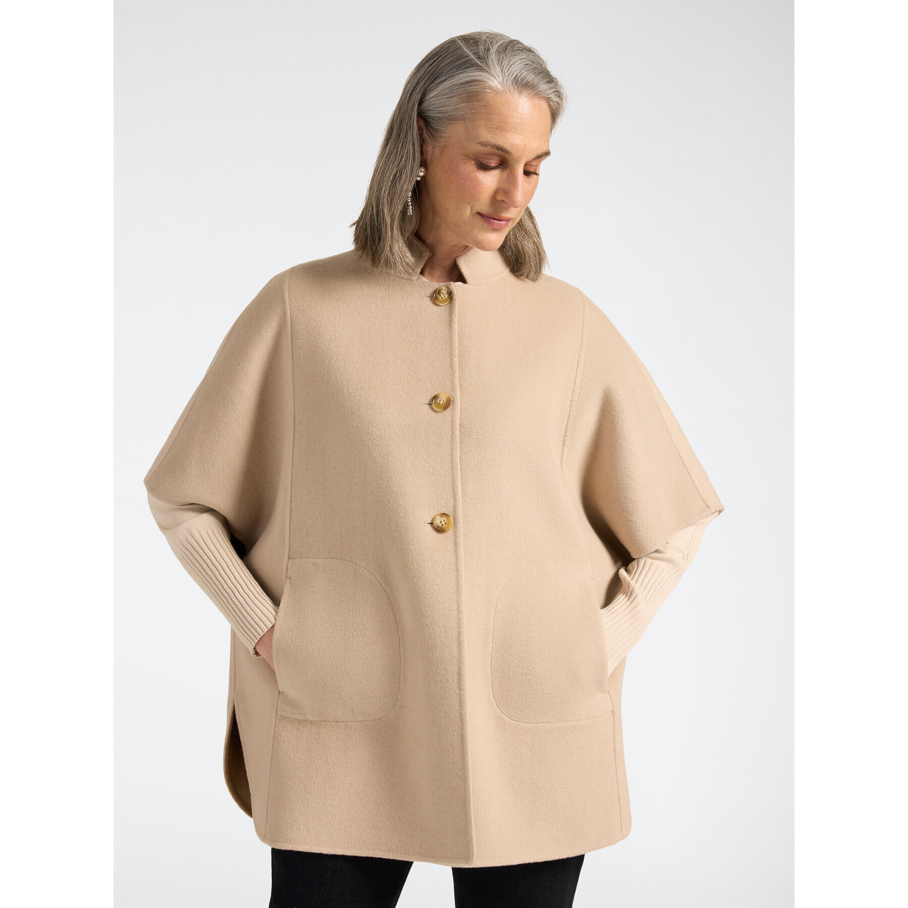 Elena Mirò - Cappa in double misto lana - Beige