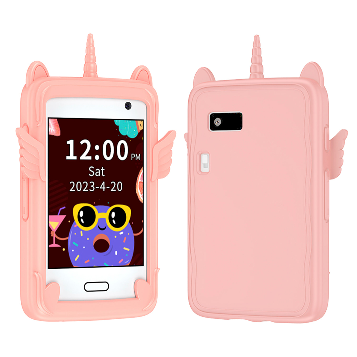 DAM Teléfono móvil A17 infantil con red GSM. Pantalla de 2,8, cámara, modo colegio, juegos de aprendizaje. 5,5x1x9,3 Cm. Color: Rosa