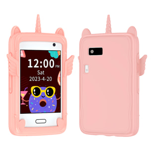 DAM Teléfono móvil A17 infantil con red GSM. Pantalla de 2,8, cámara, modo colegio, juegos de aprendizaje. 5,5x1x9,3 Cm. Color: Rosa