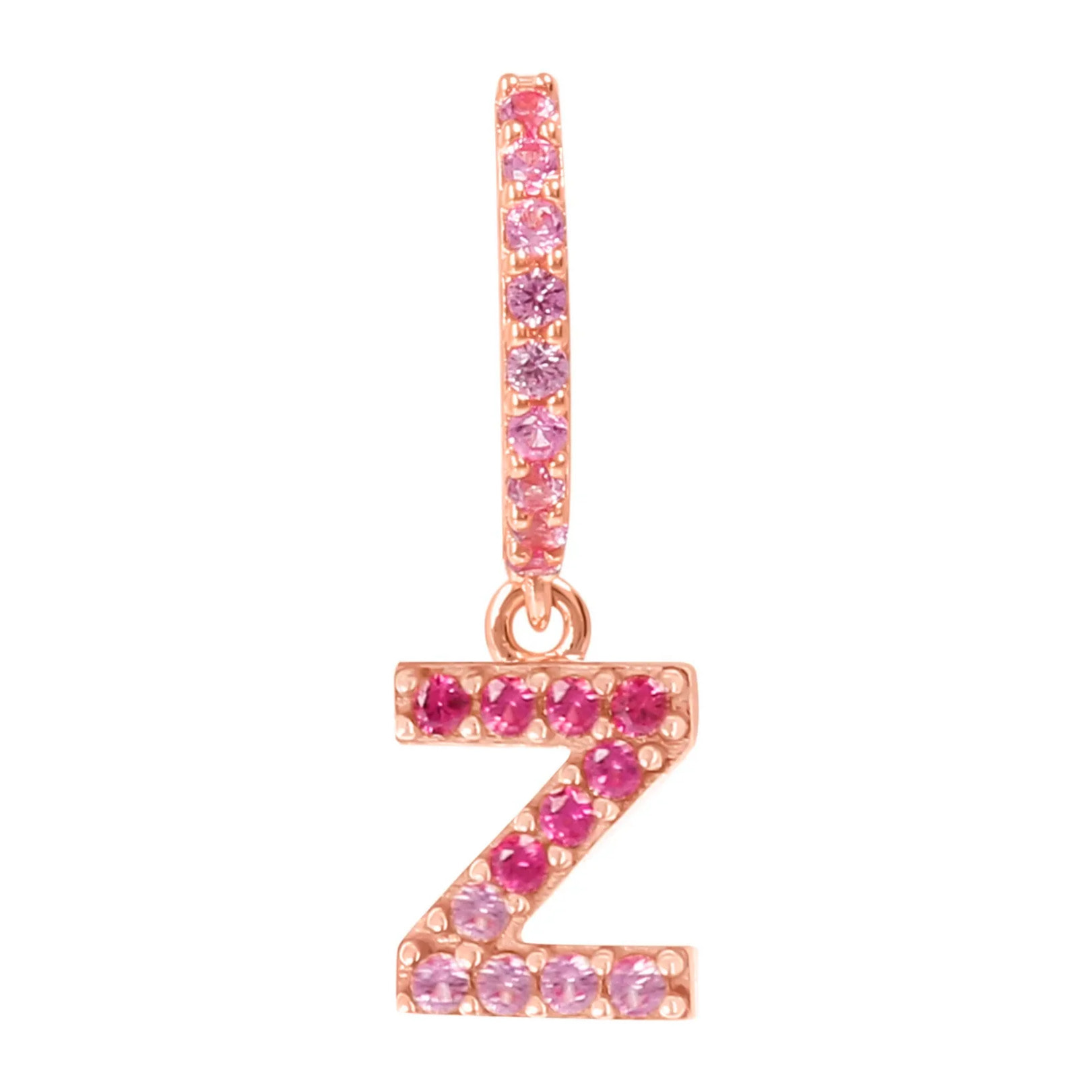 Orecchino Pendente con Lettera Z in Pavé di Cubic Zirconia Blu