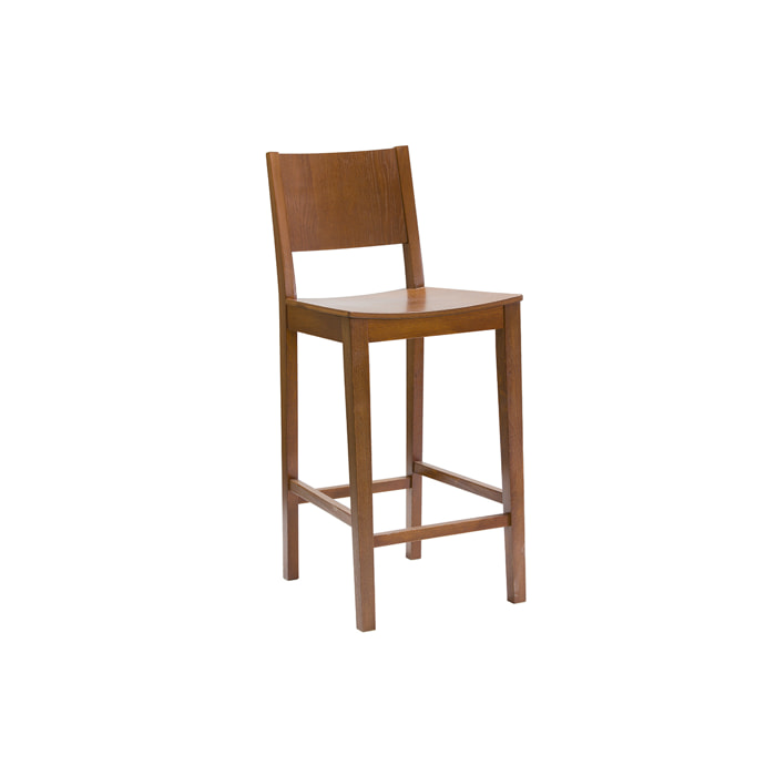 Tabouret de bar bois foncé noyer H65 cm MELVIL