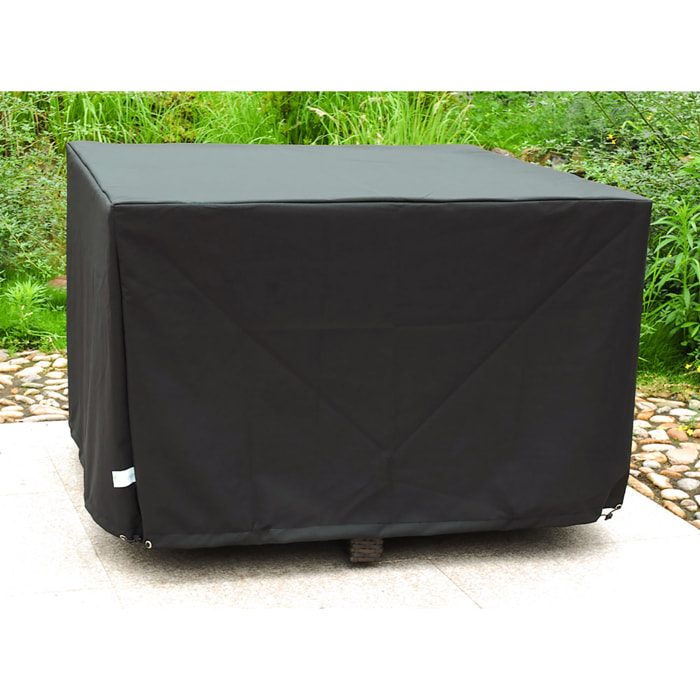 HOUSSE - Housse de protection pour table de jardin 4 places en polyester noir