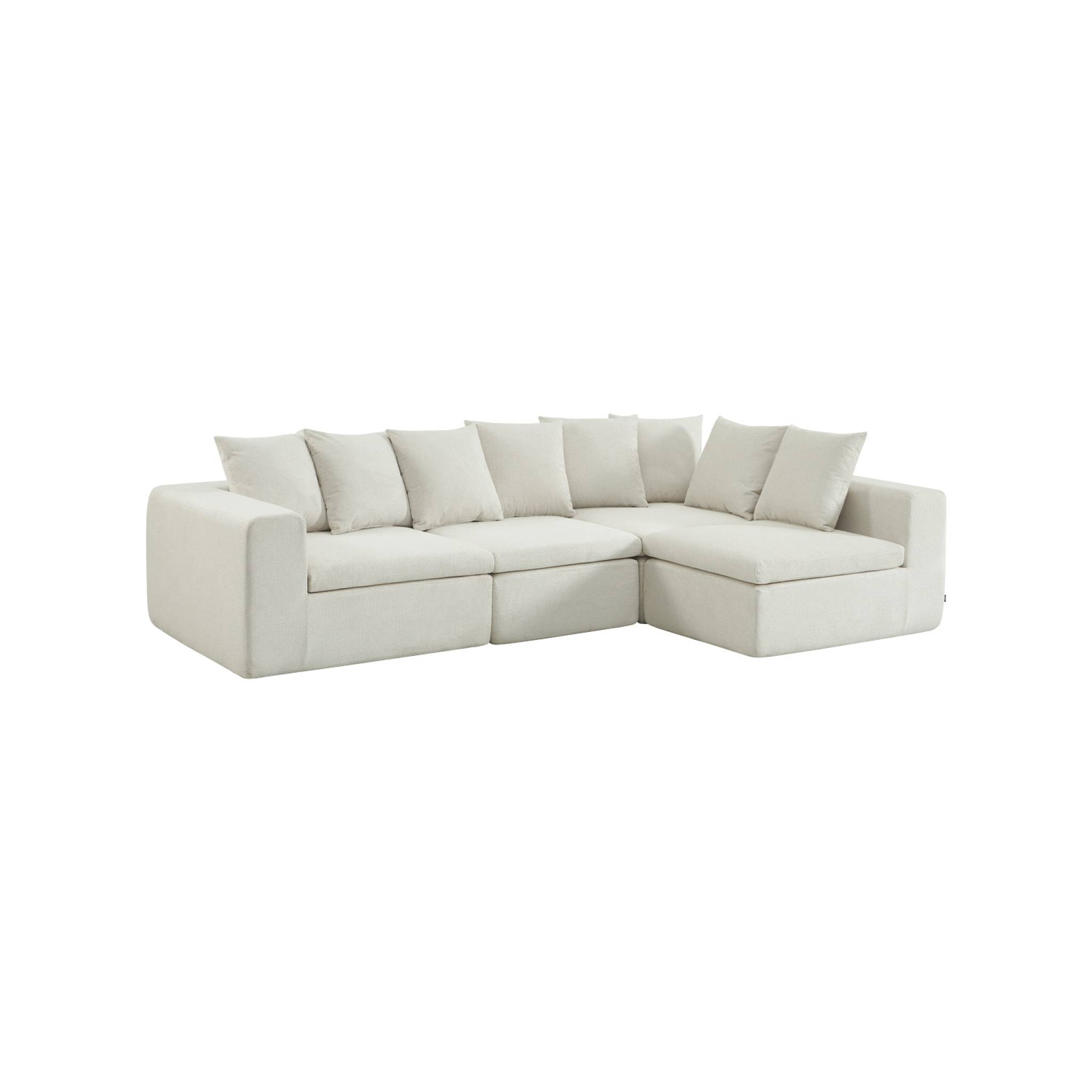 Canapé compressé modulable tissu chenille 5 places MOVI