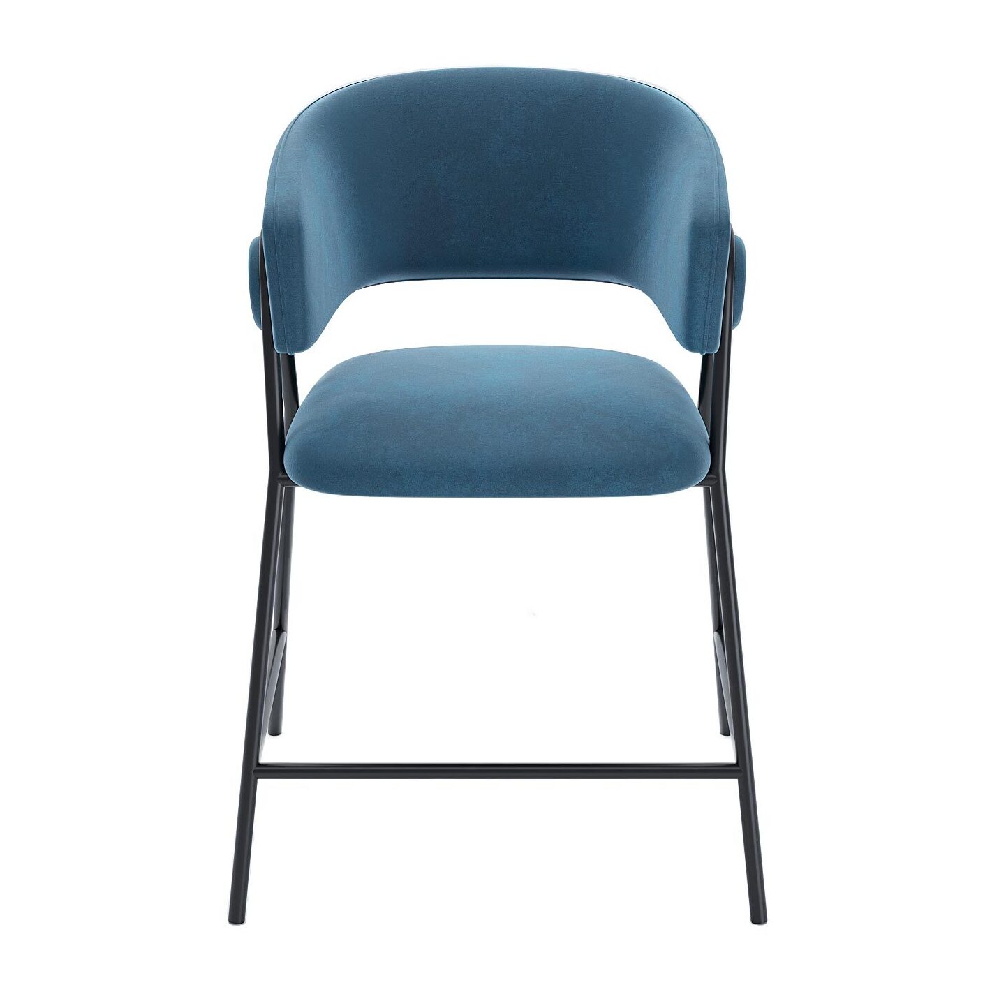 Lot de 2 tabourets de bar avec dossier, velours