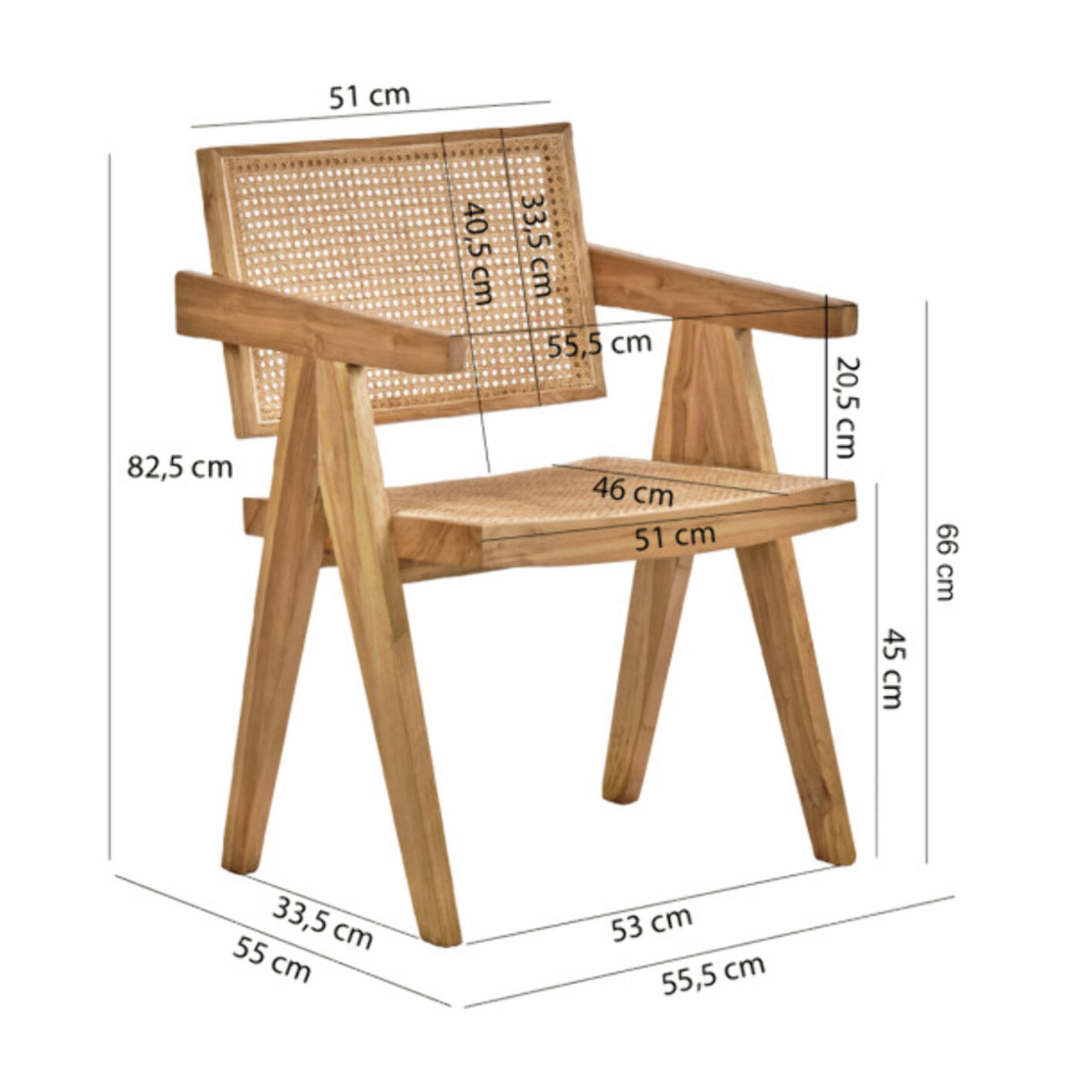 Fauteuil de jardin lounge en rotin et bois massif de teck - ZAZOU