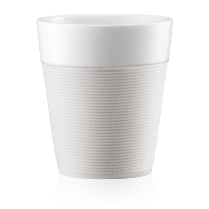 BISTRO: Set 2 mugs en porcelaine, 0.3 l, avec manchon silicone 0.3 L