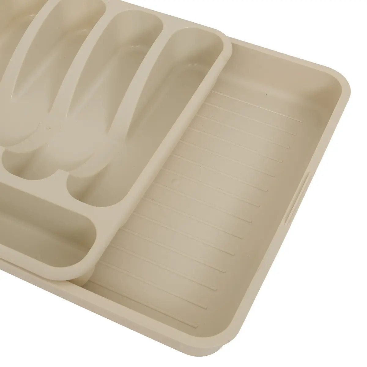 Range-couverts Poly extensible 6 compartiments beige