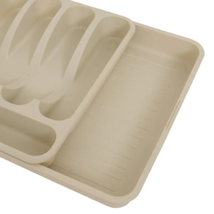 Range-couverts Poly extensible 6 compartiments beige