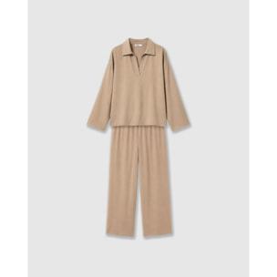 Set blusa pantalón beige