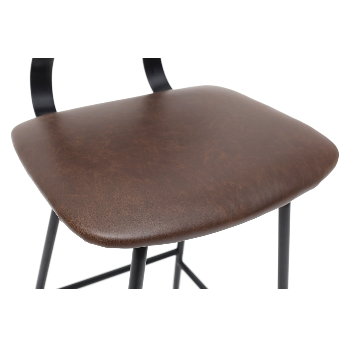 Tabourets de bar vintage marron avec pieds métal 65 cm (lot de 2) LAB