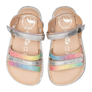 SANDALIA BAREFOOT PLATA - VELCRO Y FLEXIBILIDAD TOTAL