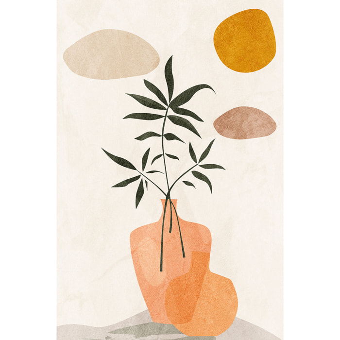 Tableau organique vase et minimalisme  Toile imprimée