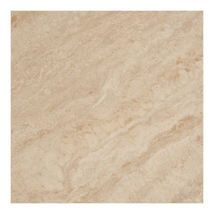 Tavolino d'appoggio Annecy in ceramica effetto travertino e acciaio ø50×56 cm