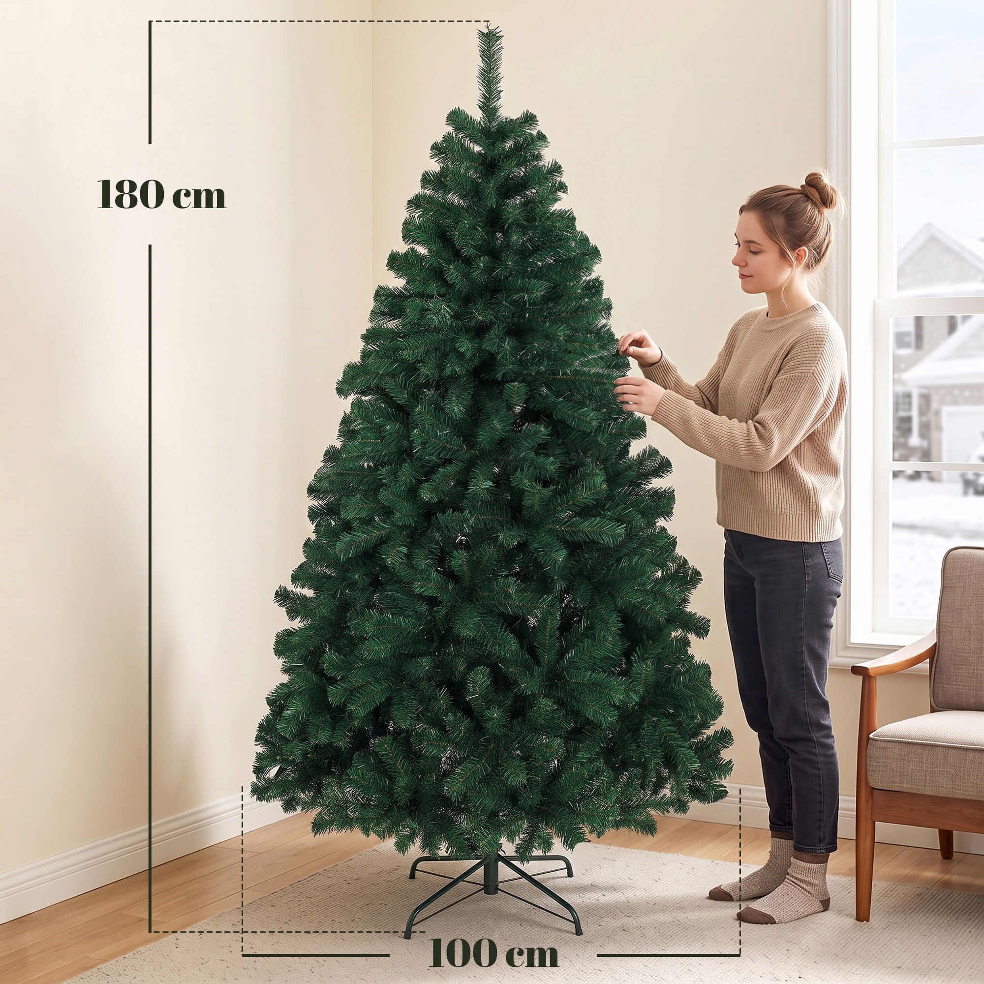 Sapin de Noël artificiel H.180cm 700 branches vert