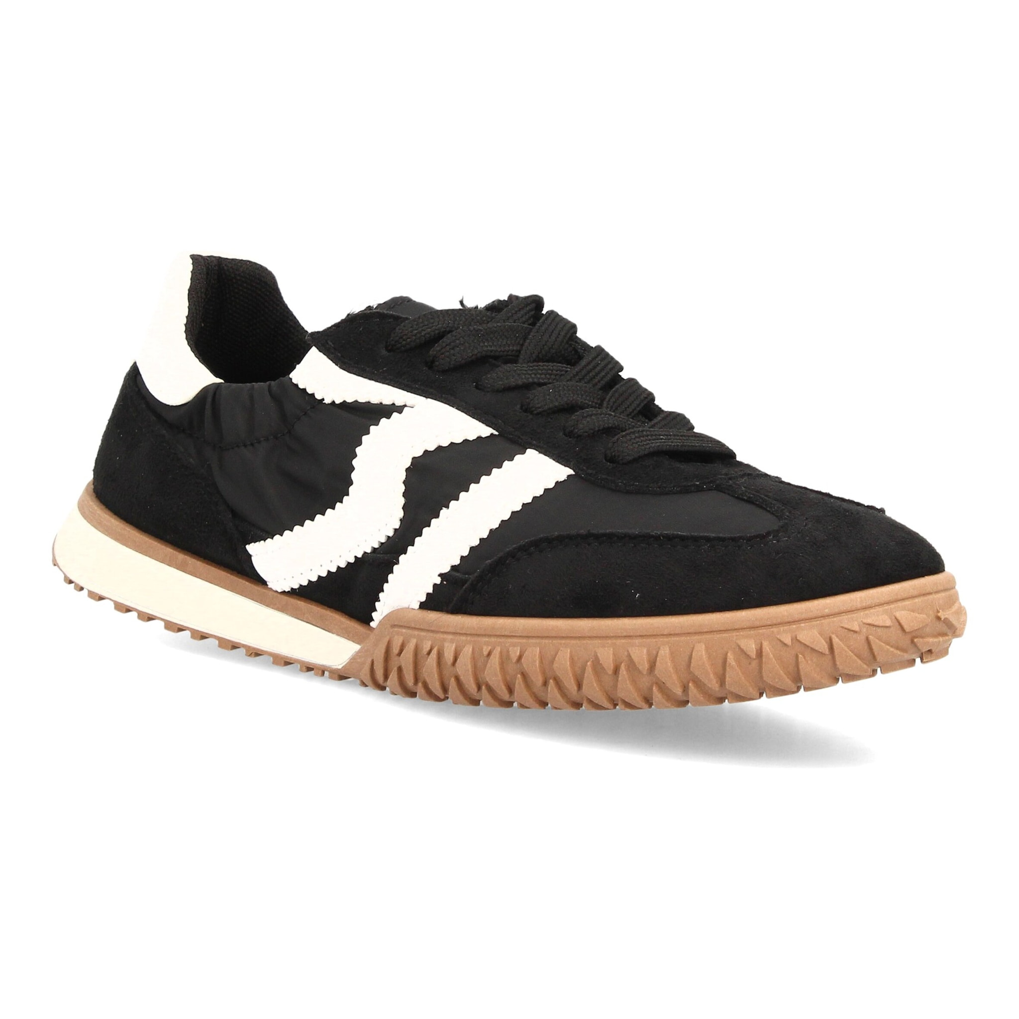 Zapatillas casual retro con cordones y elástico para mujer