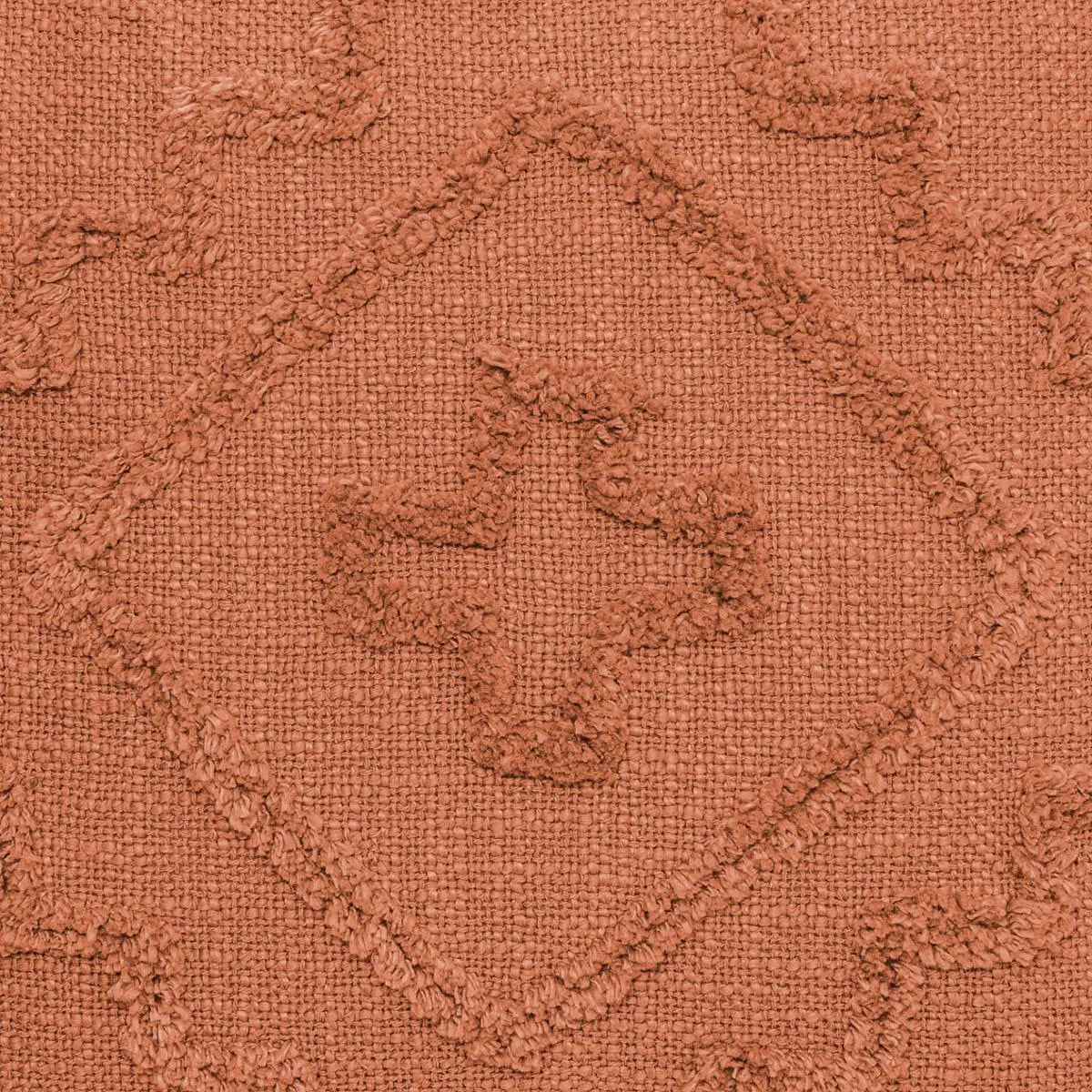 Coussin "Inca" en coton tufté terracotta 40x40 cm