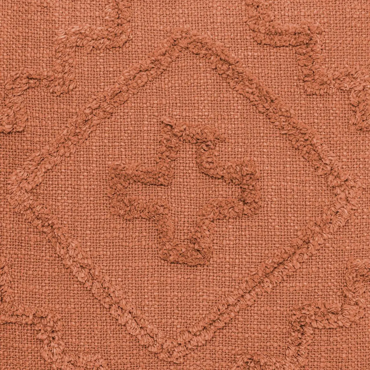 Coussin "Inca" en coton tufté terracotta 40x40 cm