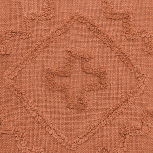 Coussin "Inca" en coton tufté terracotta 40x40 cm