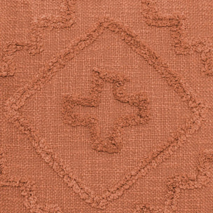 Coussin "Inca" en coton tufté terracotta 40x40 cm