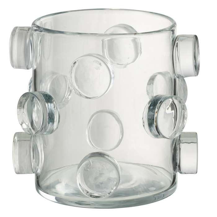 J-Line vase Pebbles - verre - transparant - small - Ø 21.5 cm