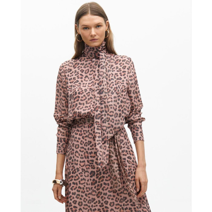 Vestito animalier con fiocco