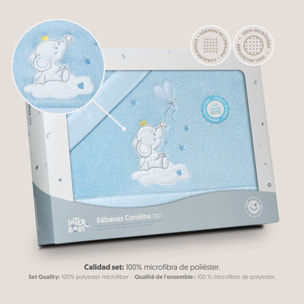 Juego de Sábanas de Coche Coralina Elefante Globo Corazón