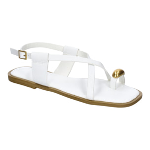 Sandalias Planas de Mujer, Diseño Comodo y Elegante con Cierre de Hebilla Ajustable