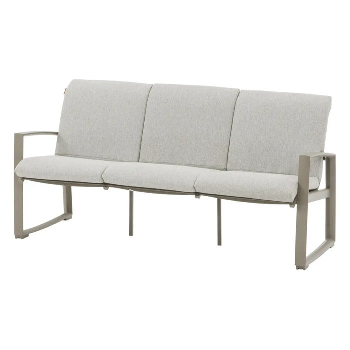 Salon de jardin "Boreane" Noisette & café 5 places en aluminium texaline et polyester