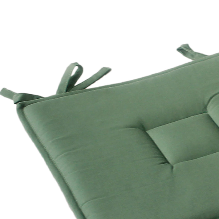 Galette plate unie avec passepoil et nouettes - Kaki