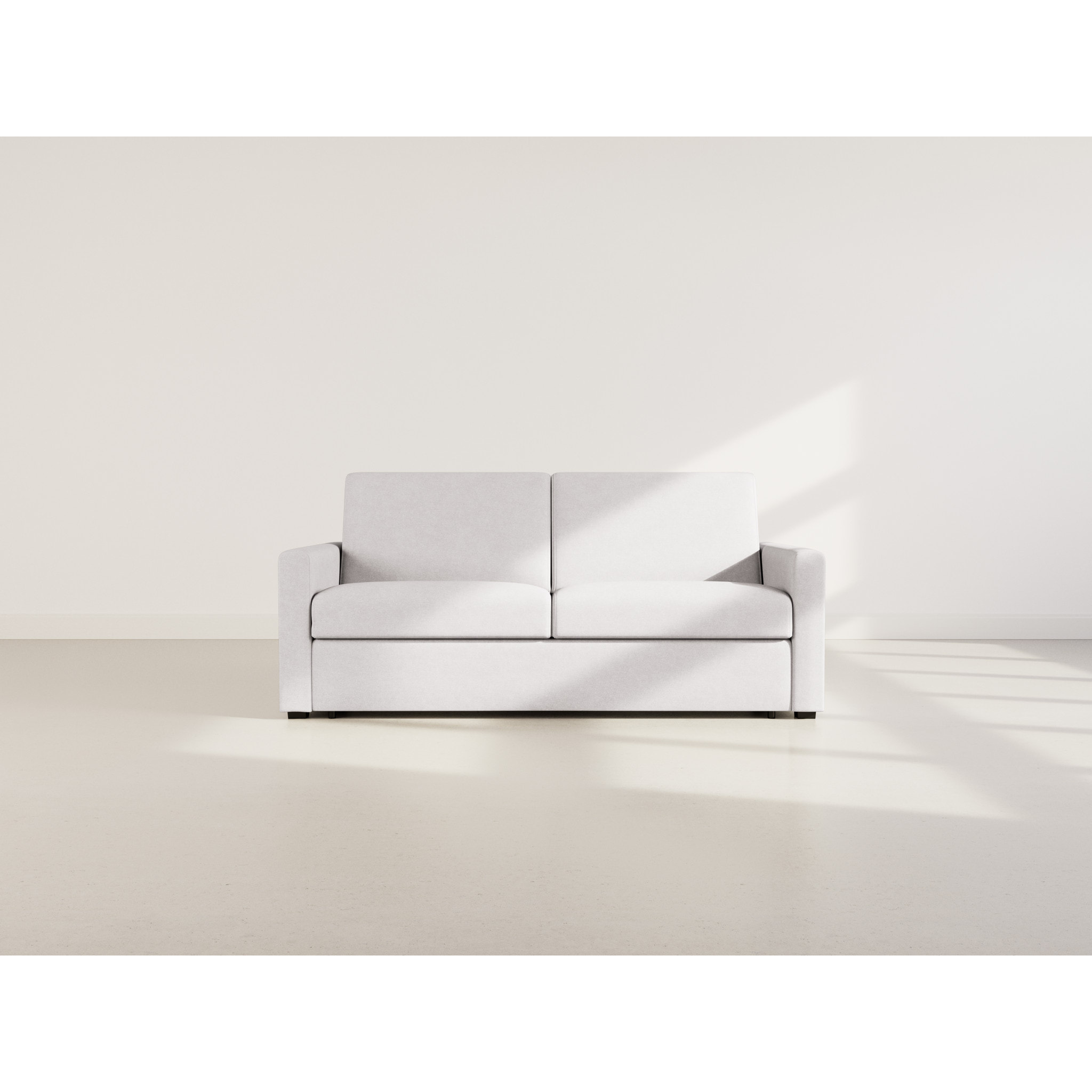 Julia - canapé lit 3 places convertible express couchage quotidien 140 cm matelas 14 cm en tissu - Gris clair